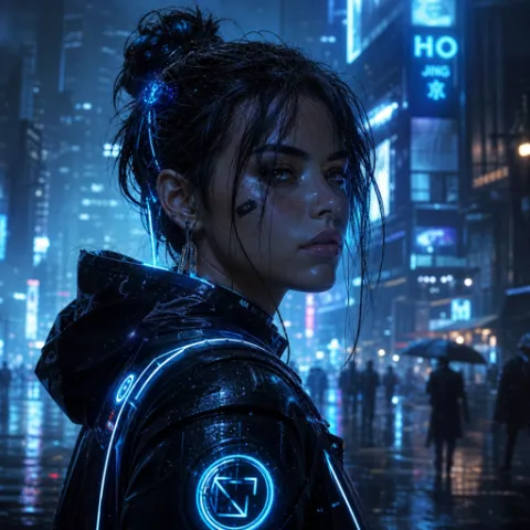 Cyberpunk neon AI avatar generated from a selfie