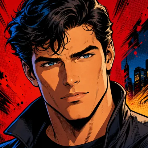 Comic book AI art style example