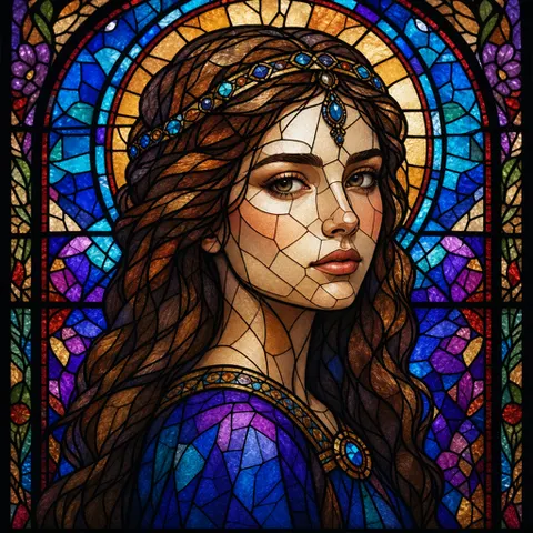 Stained glass AI art style example