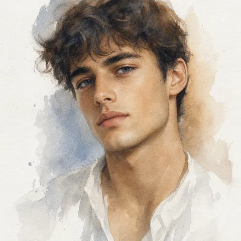 Watercolor AI art style example